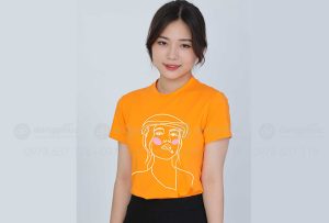 May và in áo phông đồng phục đẹp màu cam