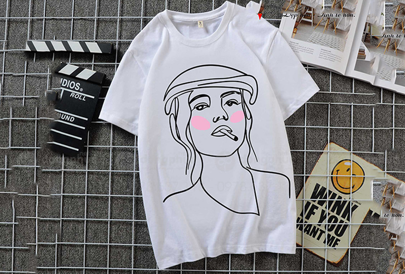 May và in áo phông đồng phục đẹp màu trắng