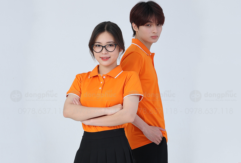 May và in áo phông đồng phục màu cam