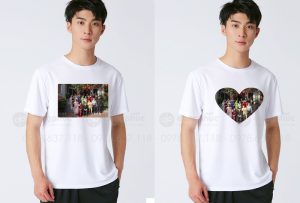 May và in áo phông cổ tròn màu trắng - in ảnh gia đình