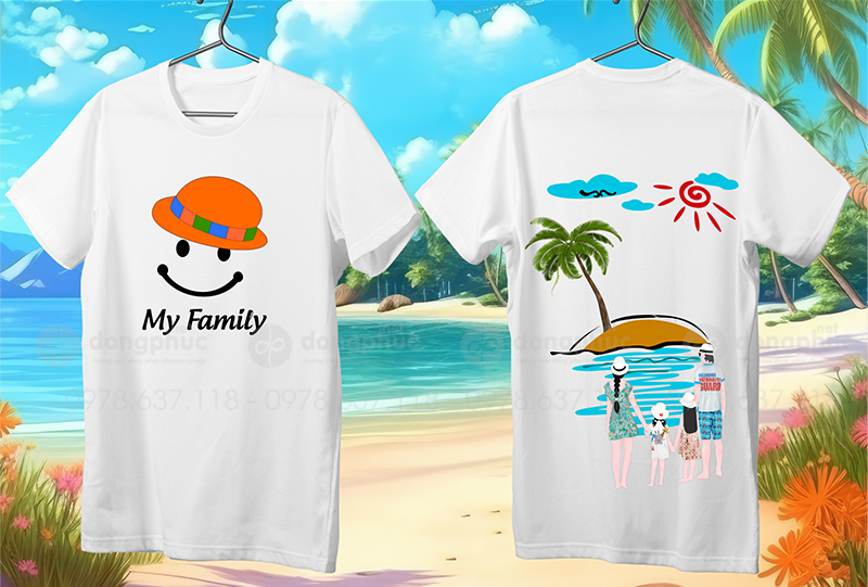 May và in áo phông đồng phục My Family