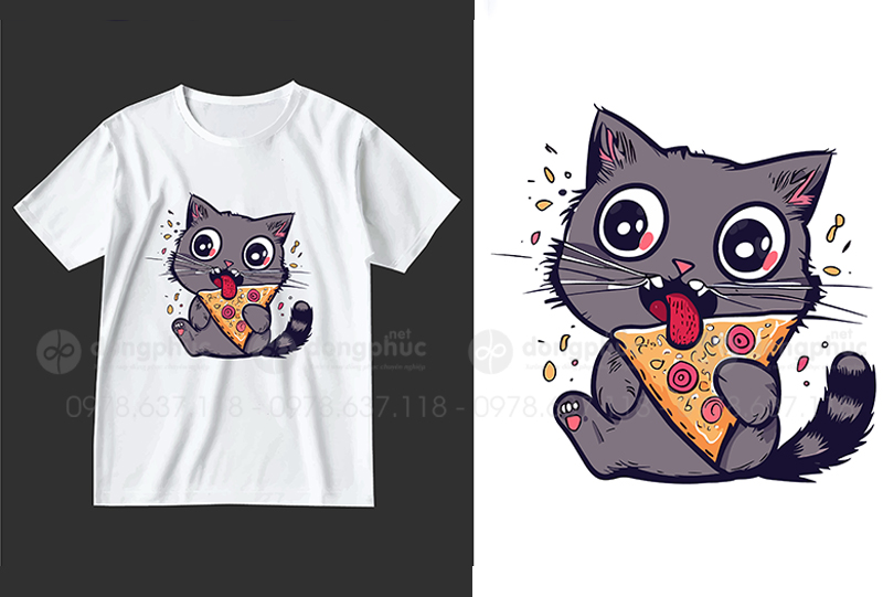 May và in áo phông hình con mèo lên áo