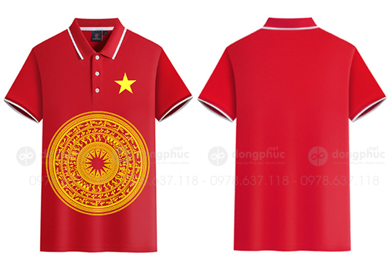 May và in áo phông hình trống đồng lên áo