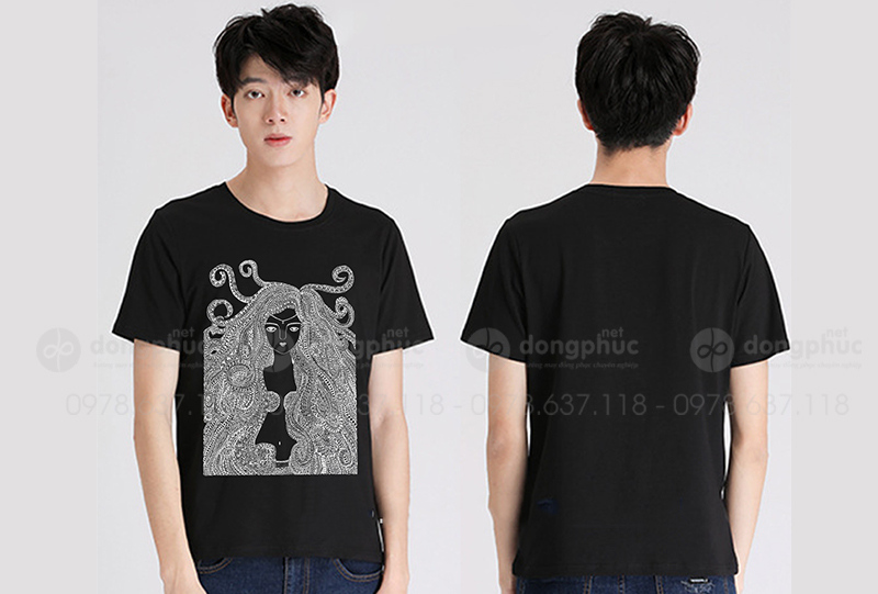 May và in áo phông cổ tròn in hình công chúa lên áo