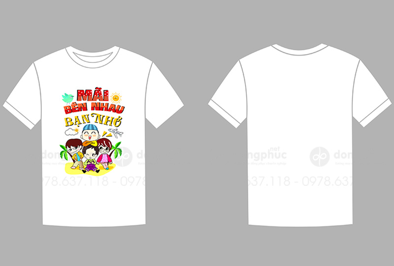 May và in áo phông đồng phục Mãi bên nhau bạn nhé