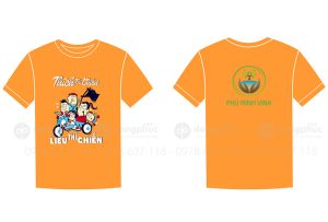May và in áo phông màu cam Công ty Phú Minh Vina