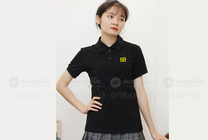May và in áo phông màu đen BB