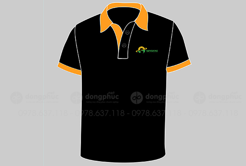 May và in áo phông màu đen Công ty SunShine