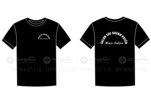 May và in áo phông màu đen Salon tóc Khánh Huyền