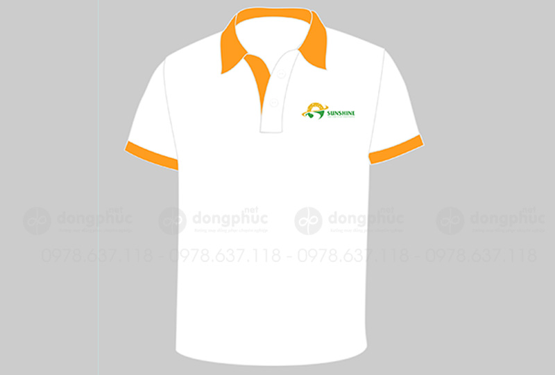 May và in áo phông màu trắng Công ty SunShine