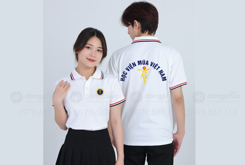 May và in áo phông màu trắng Học viện múa Việt Nam