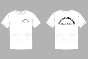 May và in áo phông màu trắng Salon tóc Khánh Huyền