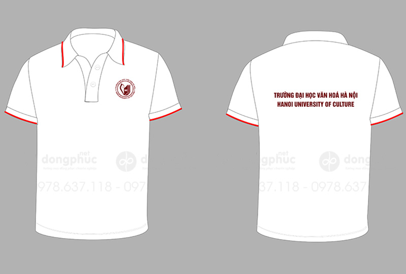 May và in áo phông màu trắng Trường Đại học Văn hóa Hà Nội