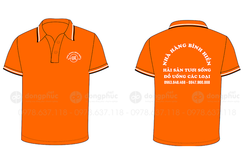 May và in áo phông Nhà hàng hải sản Bình Hiền