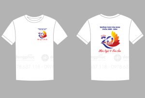 May và in áo phông Trường THCS Tân Minh Khóa 2000-2004 - 20 năm Hội ngộ và Tri ân