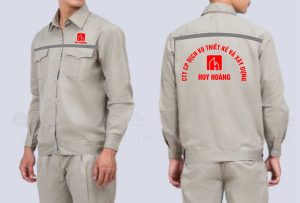 May và in đồng phục bảo hộ Công ty CP dịch vụ thiết kế và xây dựng Huy Hoàng
