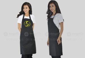 May và in tạp dề màu đen 5 Senses