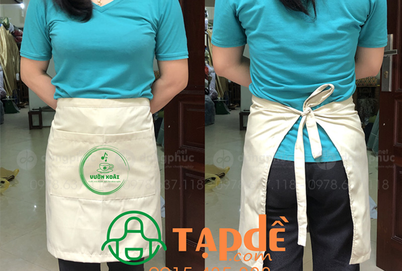 May và in tạp dề Quán Cafe Vườn Xoài