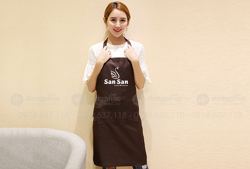 May và in tạp dề Quán Coffee San San