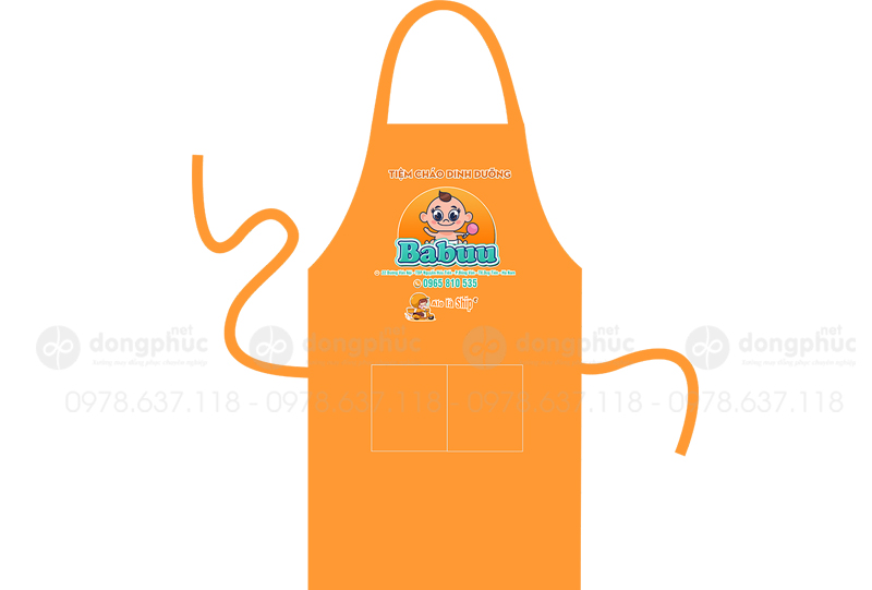 May và in tạp dề Tiệm cháo dinh dưỡng Babuu
