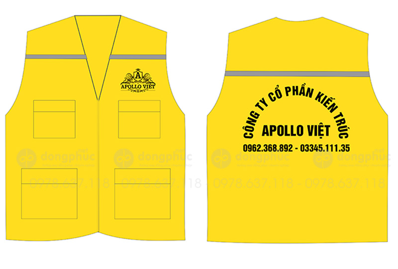 May và in áo gile Công ty cổ phần kiến trúc Apollo Việt