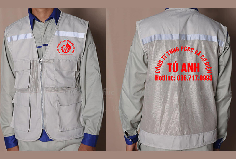 May và in áo gile Công ty TNHH PCCC và cơ điện Tú Anh