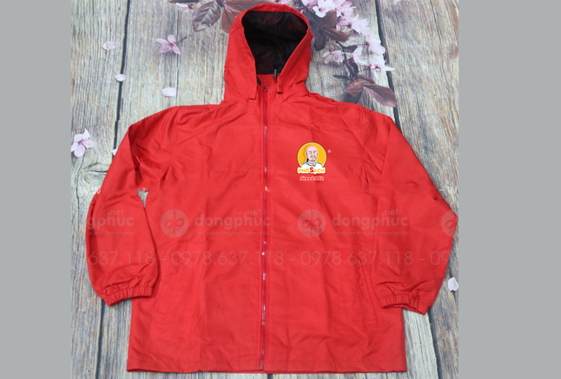 May và in áo gió đồng phục Quán Phở sạch since 2002