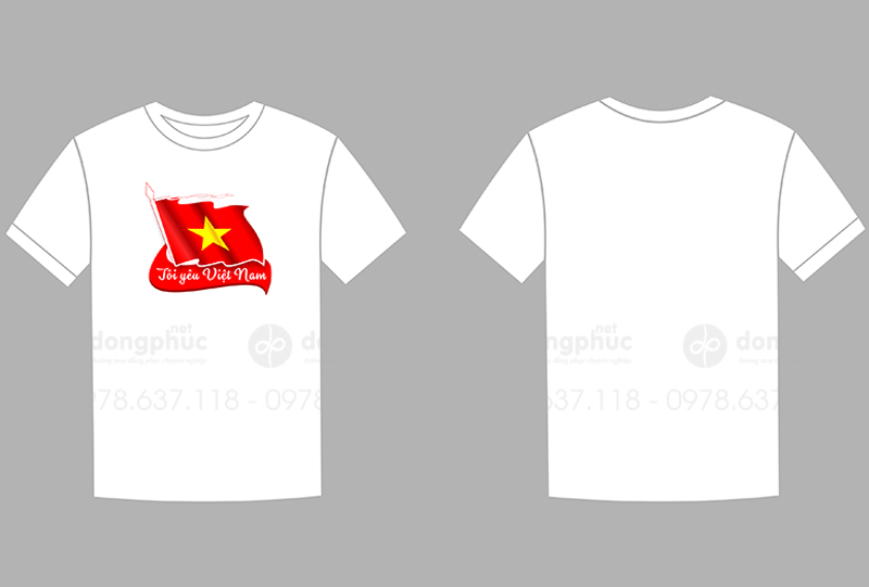 May và in áo phông cổ tròn Tôi yêu Việt Nam