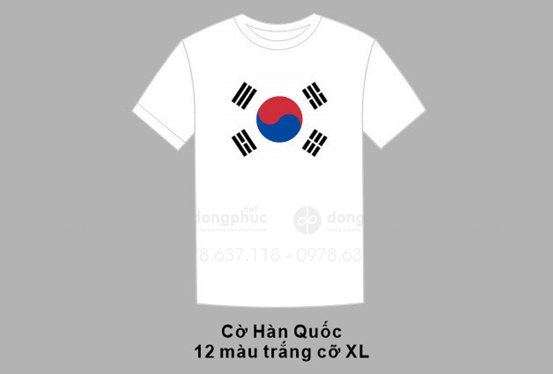 May và in áo phông đồng phục Cờ Hàn Quốc