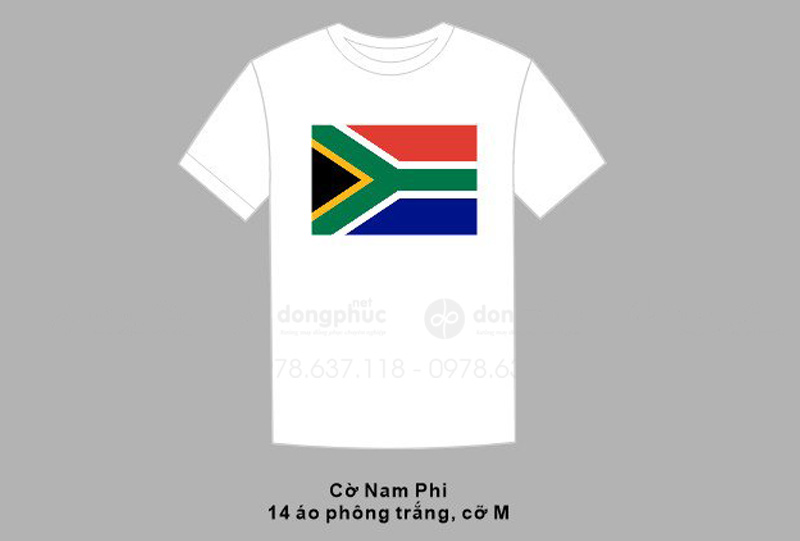 May và in áo phông đồng phục Cờ Nam Phi