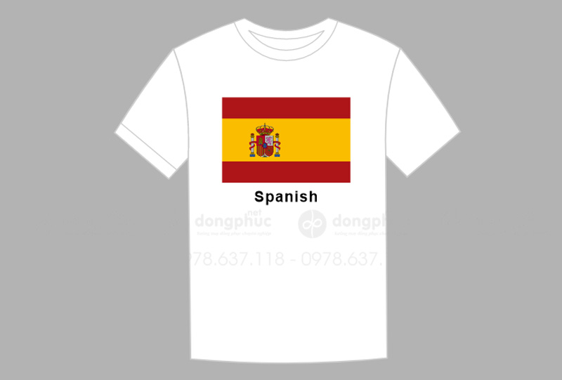 May và in áo phông đồng phục Cờ Spanish