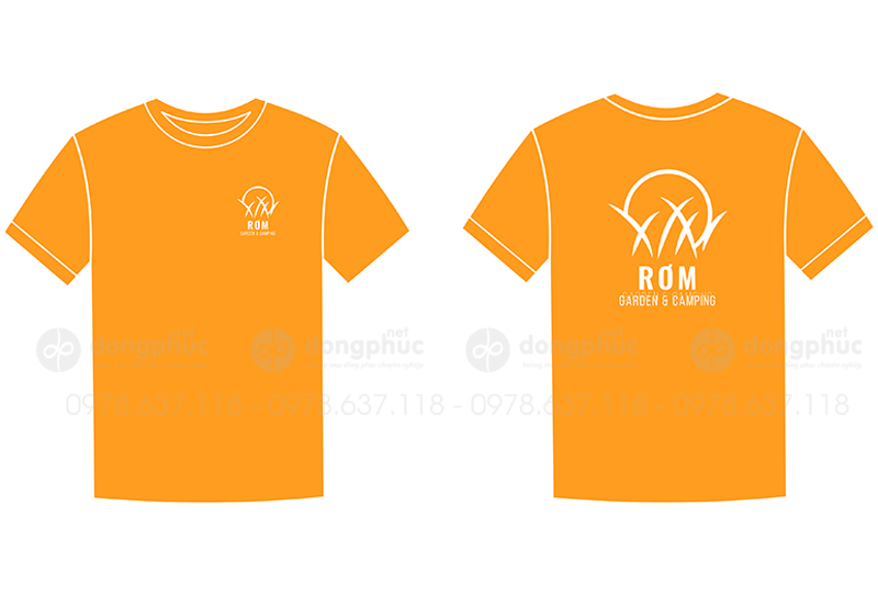 May và in áo phông đồng phục Rơm Gardern & Camping
