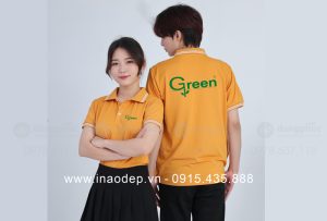 May và in áo phông màu cam Công ty Green