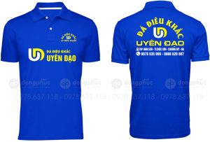 May và in áo phông màu xanh dương Đá điêu khắc Uyên Đạo