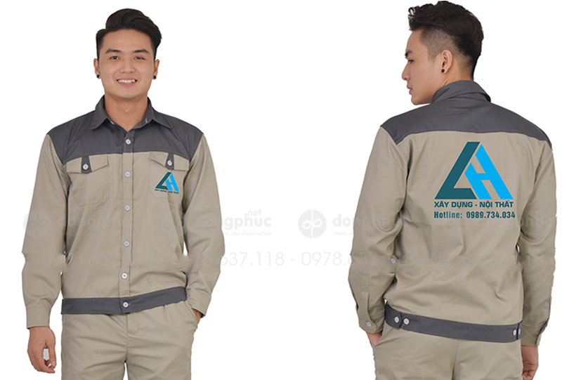 May và in đồng phục bảo hộ Công ty xây dựng nội thất LH
