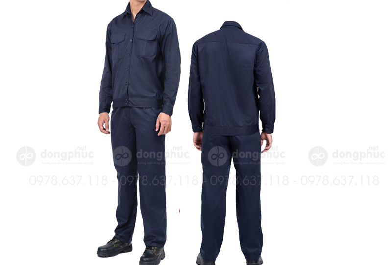 May và in đồng phục bảo hộ màu tím than