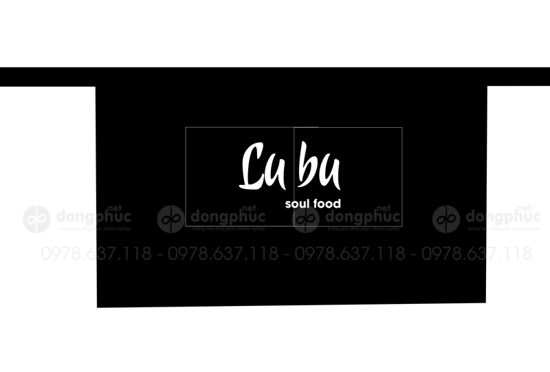 May và in tạp dề dáng ngắn Quán Lubu Soul Food