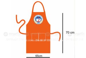 May và in tạp dề màu cam Trường Đại học kinh tế Quốc dân