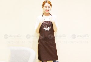 May và in tạp dề màu nâu Quán bún riêu cua Bề Bề