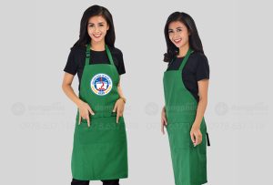 May và in tạp dề màu xanh lá cây Trường Đại học kinh tế Quốc dân