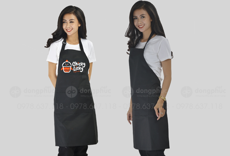 May và in tạp dề Quán Chicky Licky