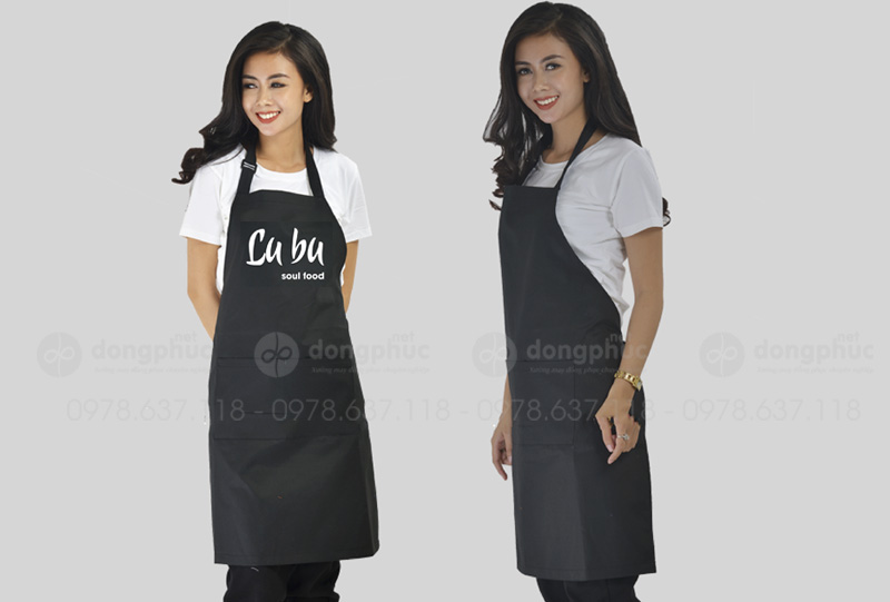 May và in tạp dề dáng dài Quán Lubu Soul Food