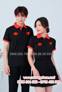 May và In áo màu đen In lá cờ đỏ sao vàng kỉ niệm 80 năm Cách mạng tháng 8 - Quốc Khánh 2-9