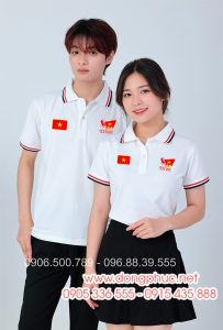 May và In áo màu trắng In lá cờ đỏ sao vàng kỉ niệm 80 năm Cách mạng tháng 8 - Quốc Khánh 2-9