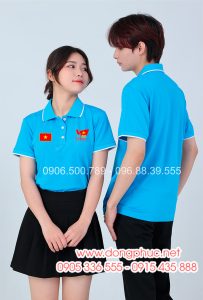 May và In áo màu xanh YA In lá cờ đỏ sao vàng kỉ niệm 80 năm Cách mạng tháng 8 - Quốc Khánh 2-9