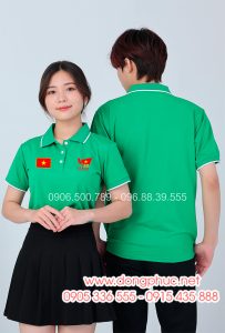 May và In áo màu xanh lá cây In lá cờ đỏ sao vàng kỉ niệm 80 năm Cách mạng tháng 8 - Quốc Khánh 2-9