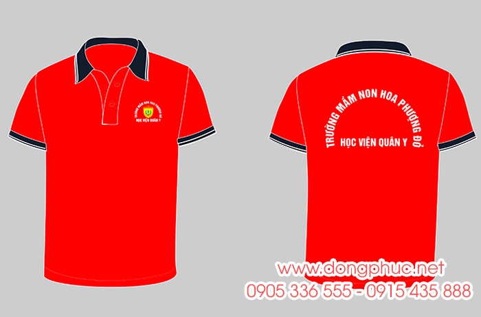 May và In áo phông Trường mầm non Hoa Phượng Đỏ - Học viện Quân Y