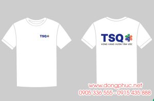 May và In áo phông màu trắng Công ty TSQ