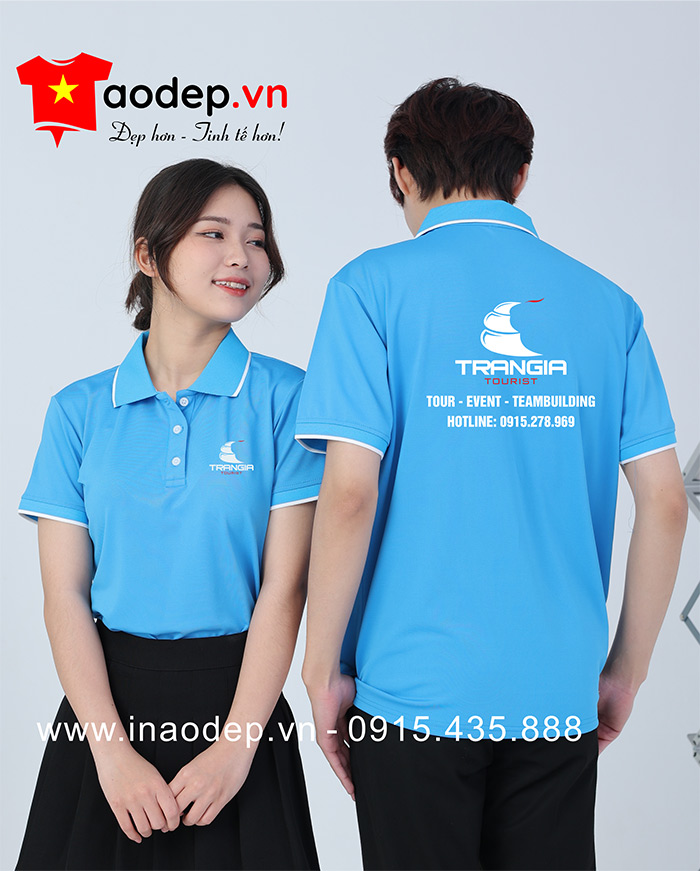 May và In áo phông màu xanh YA Tran Gia Tourist