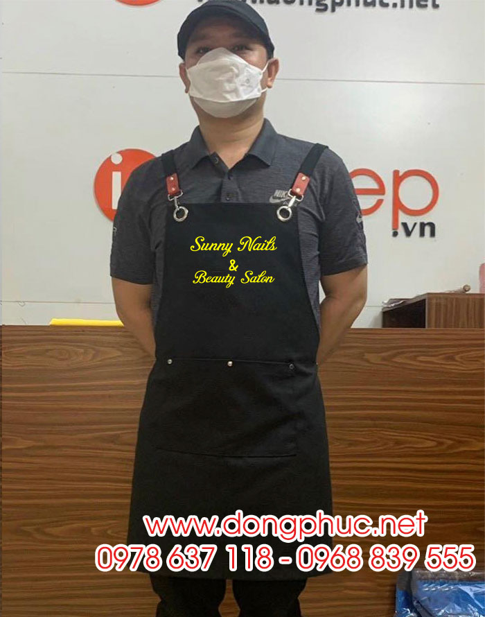 May và In tạp dề Sunny Nails & Beauty Salon